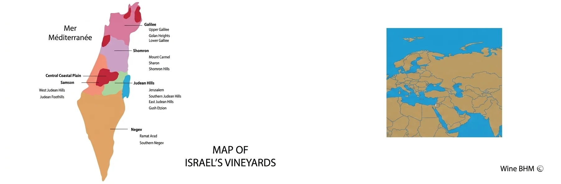 Map of Israel's Vineyards
