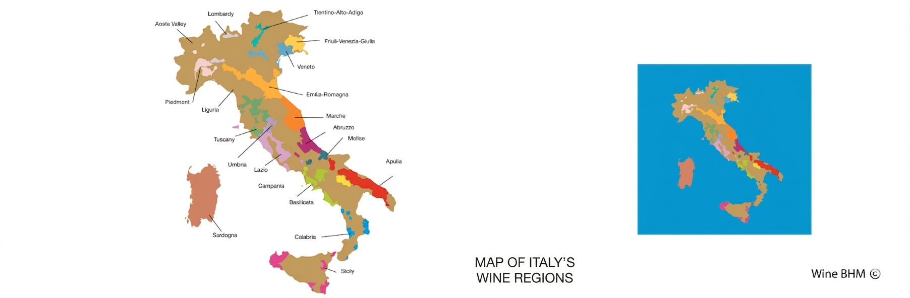 MAP OF ITALY'S WINE REGIONS