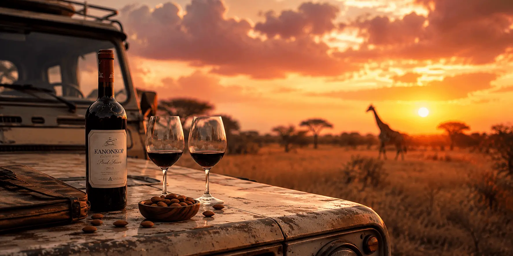 safari de luxe avec grand vin sud-africain 